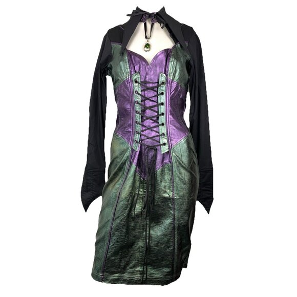 Dresses & Skirts - XL Vintage Lip Service  Vice Cyberpunk Dress Bug Necklace Steampunk Goth Insect